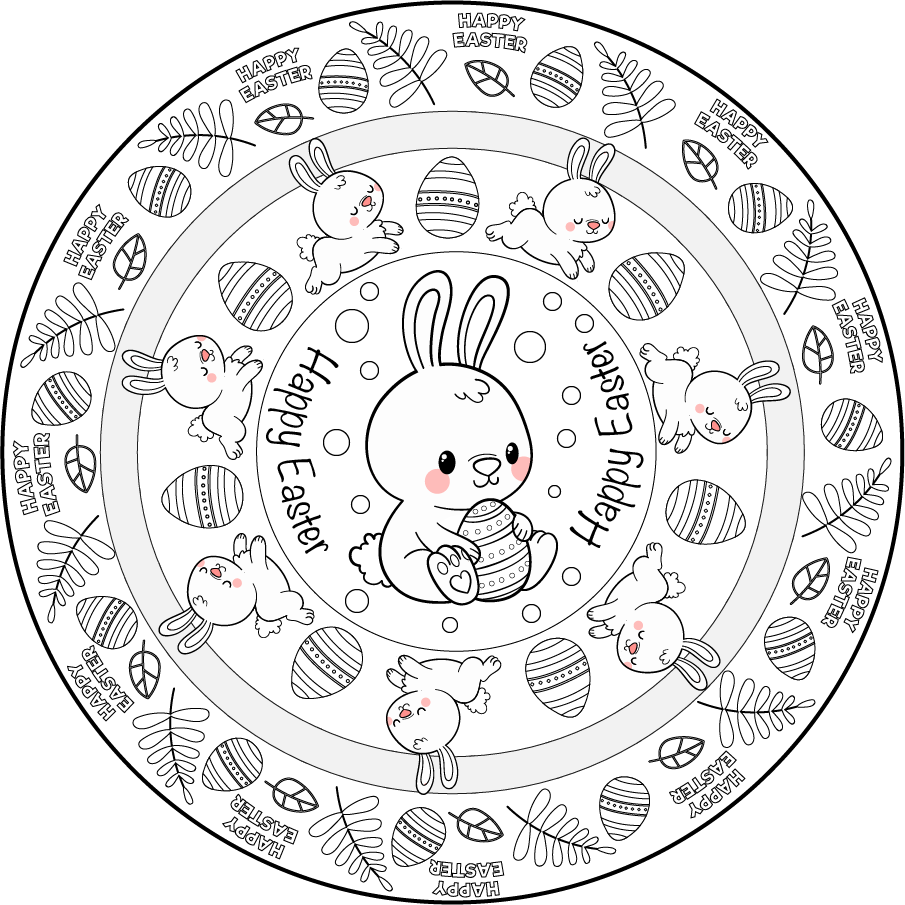 mandala de conejo de pascua para colorear