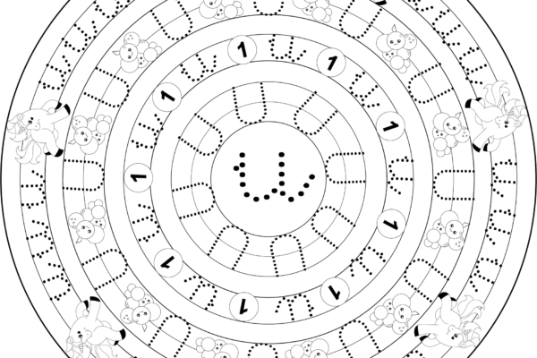 mandala de vocal u para niños