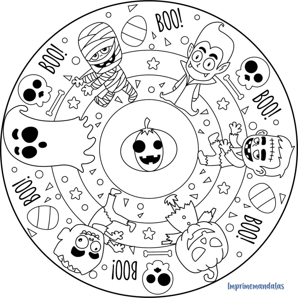 mandala halloween para niños